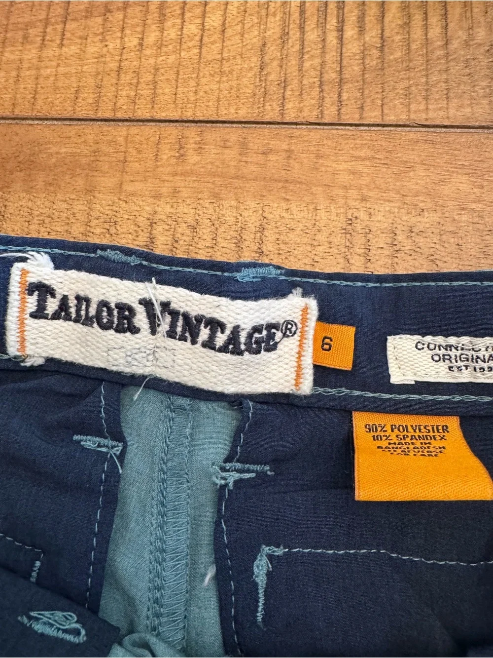 Tailor Vintage Light blue Flat Front Linen Shorts